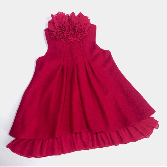 Boutique Wool blend Christmas dress with ruffles - Picture 2 of 8